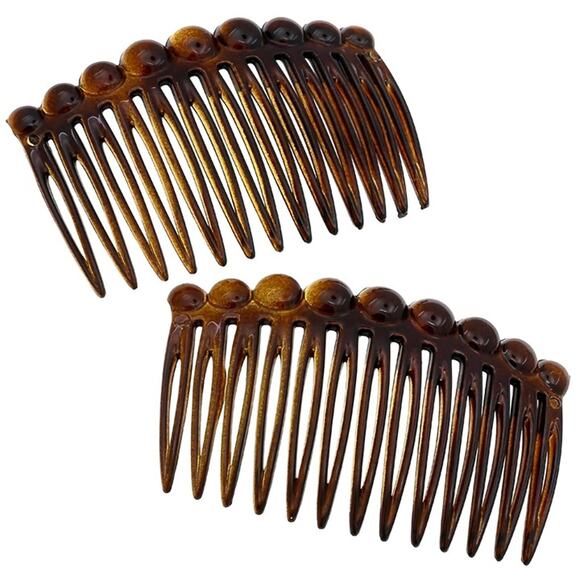 2 French Hair Side Comb Small Tortoise Shell French Twist Hair Combs Decorative, - Picture 2 of 7